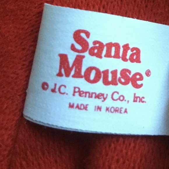 VINTAGE JC PENNY Plush Stuffed Santa Mouse with Sac Korea 15" Christmas holidays - Picture 6 of 7